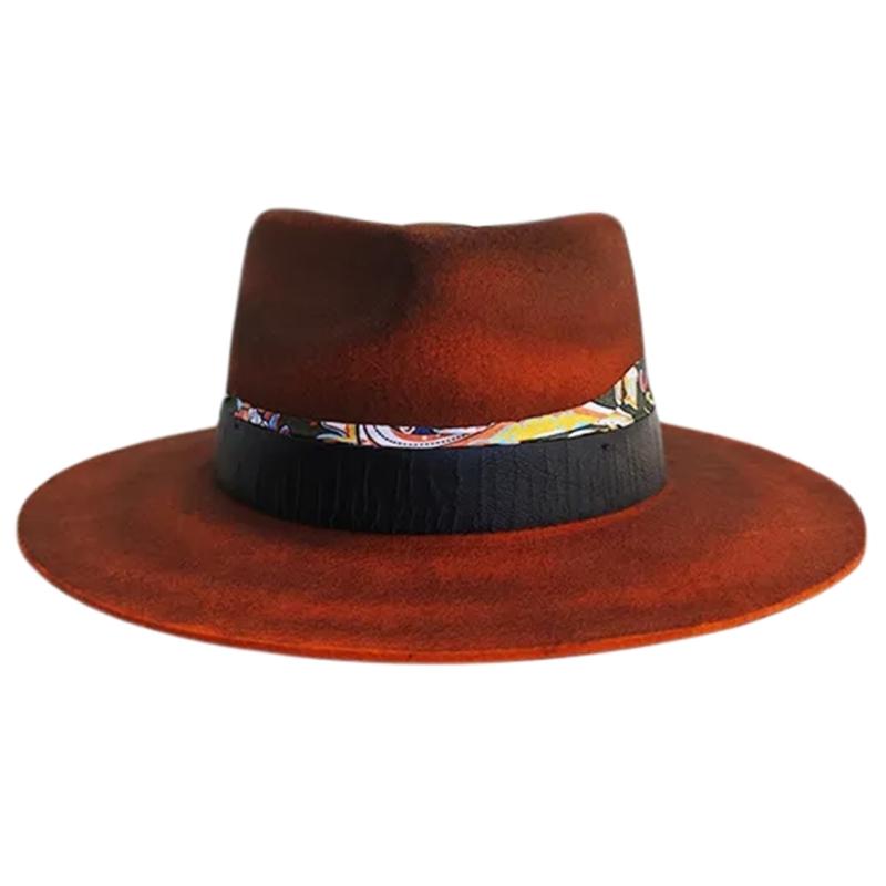 Шерстяная шляпа Шерстяная панама Шерстяная широкополая для женщин мужчин Реквизит для фото Вестерн для мужчин женщин Унисекс Головной убор 1