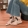 Sandals women's summer sexy pointed toe slope heel cool slippers women's wear high-end versatile women's shoes breathable