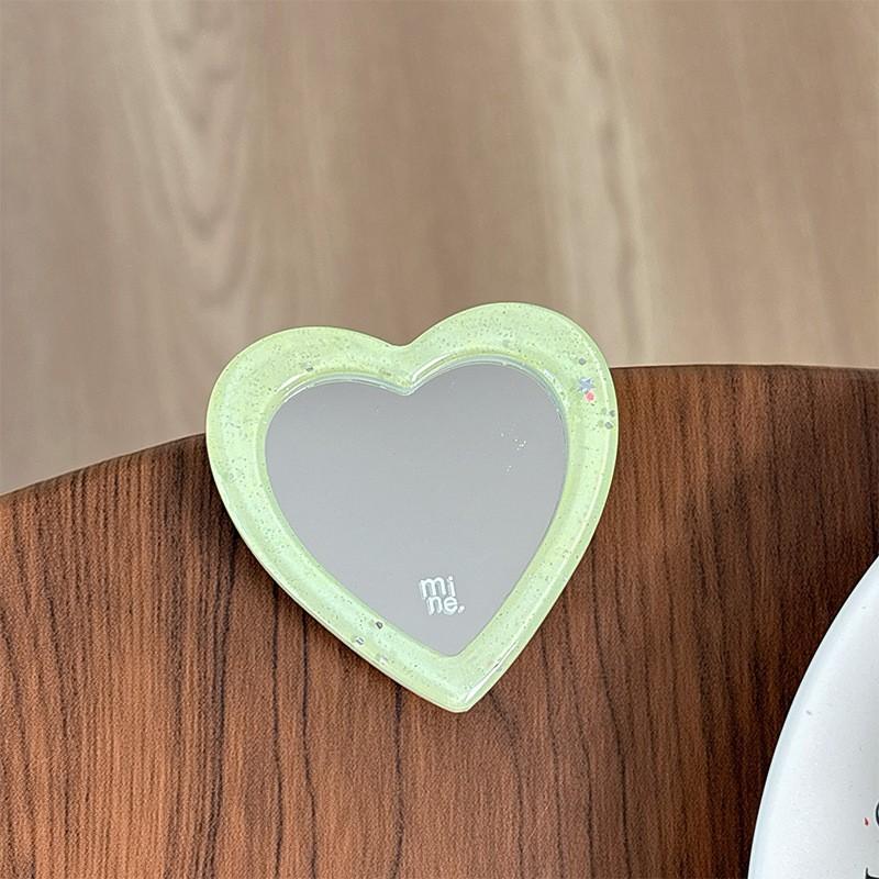 

Solid Color Glitter Mirror Phone Airbag Holder Korean Ins Style Minimalist Makeup Portable Adhesive Decoration Creativity