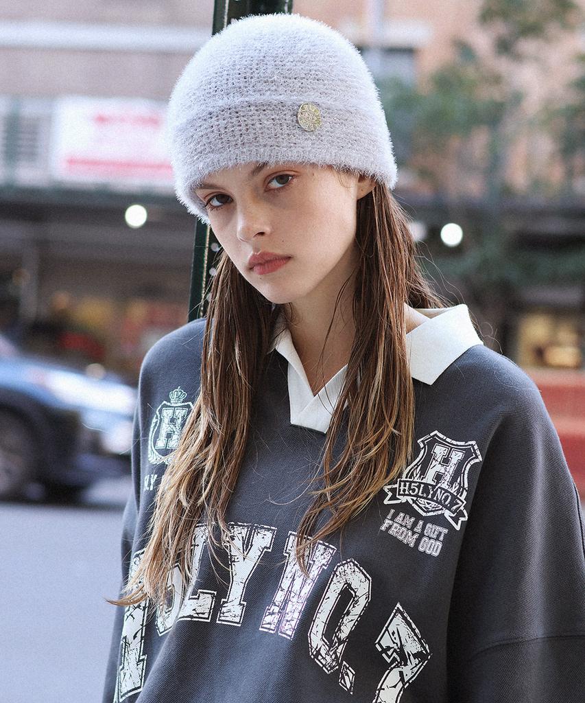 HOLYNUMBER7 Pearl Beanie _ Silver