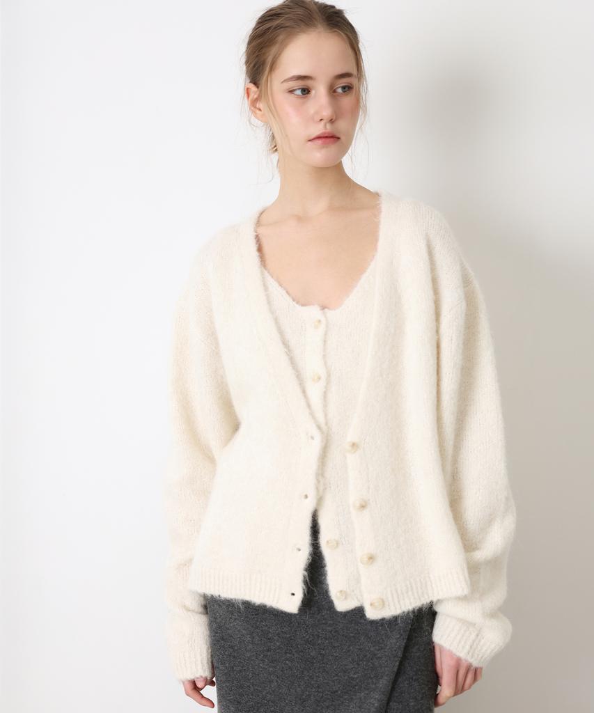 Daenkeudieo Hairy Alpaca Boxy Cardigan - I