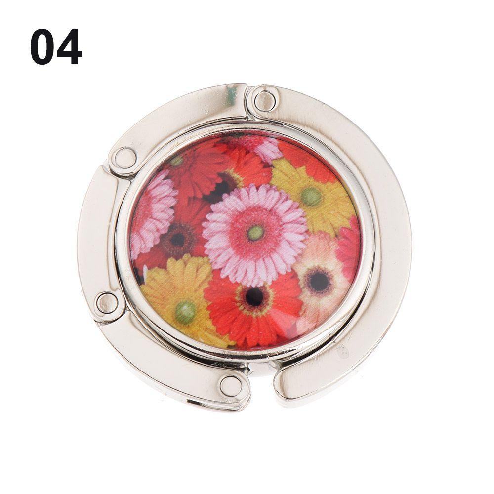 Oil Painting Style Crystal Portable Folding Table Hanger Table Bag Hook Desk Hooks Purse Holder