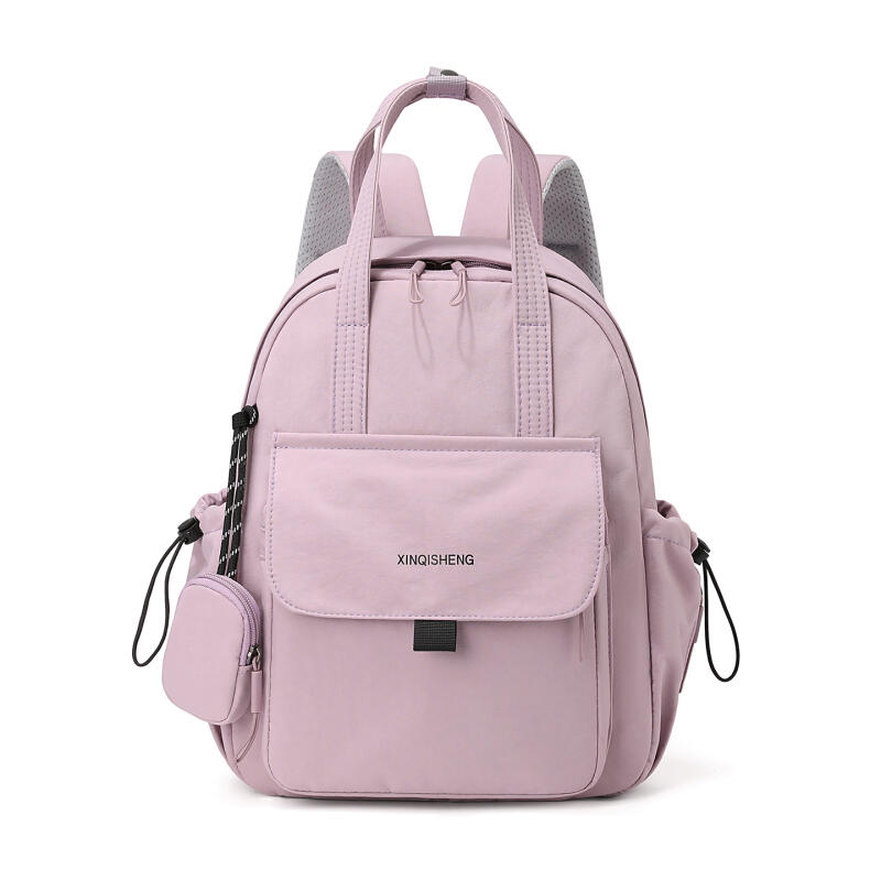 Lightweight Nylon Convertible Backpack Multi Pocket Tote with Detachable Small Purse Casual Daypack for Women Daily Travel