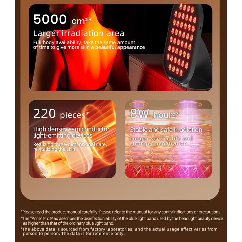 Portable Large Row of Lights Beauty Instrument Photo Skin Optical Spectrometer Facial Mask Equipment Skin Soothe Whitening Acne