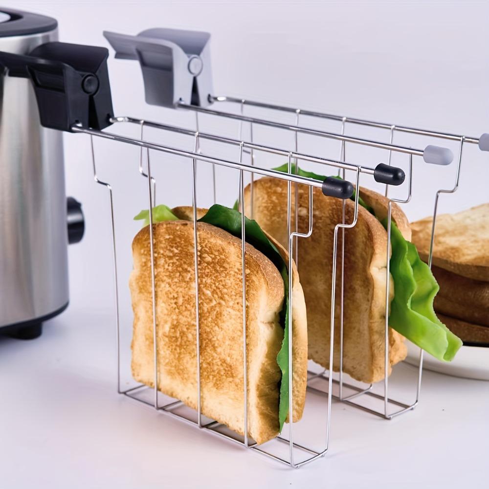 Nerezový rošt na toustovač s rukojetí proti opaření, držák na sendviče, držák na plátky toastu, chléb