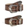 Girls Daily Brown Texture Niche Pin Buckle Belt Special Printed Pattern Belt Unisex