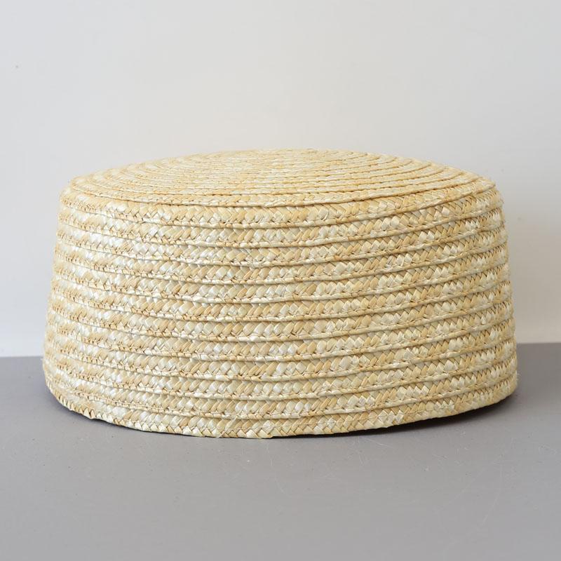 100% Natural Straw Flat Pillbox Hat Berets Women Vintage Raffia Fedoras Summer Party Charming Wedding Party Medicine Boater Hat