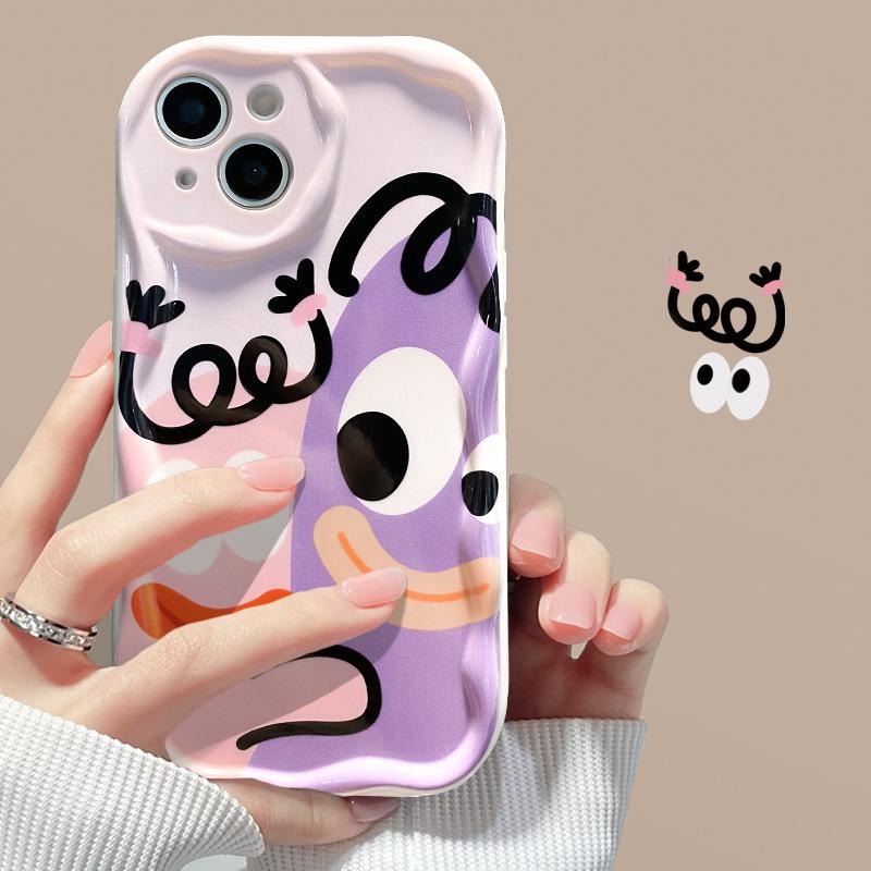 For IPhone 15 Mobile Phone Case for Women for IPhone16promax/13 Cream Pattern 11/12mini Anti-fall 14