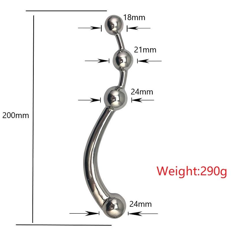 Stainless Steel Metal Double Dildo Penetration Huge Anal Beads Butt Plug G Spot Male Prostate Massager Fake Penis Vagina Sex Toy