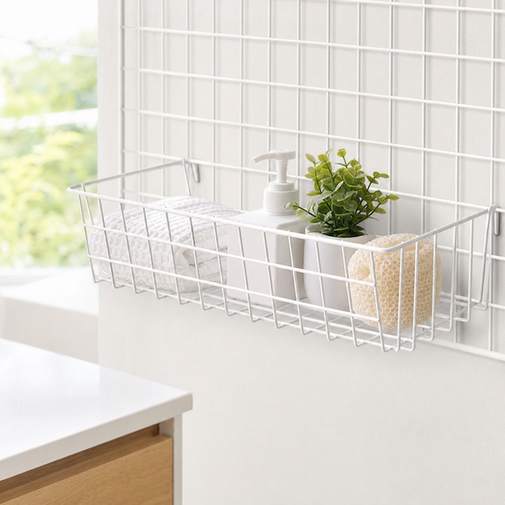 Open Wire Grid Hanging Basket Strong Load Bearing Grocery Rack Grid Panel Accessories