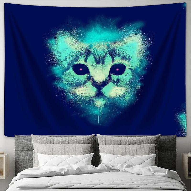 unframed Cat Tapestry Wall Hanging Anime Aesthetic Room Decor Japanese Art Home Decor Galaxy Space Wall Decor Large Tapestry Bed