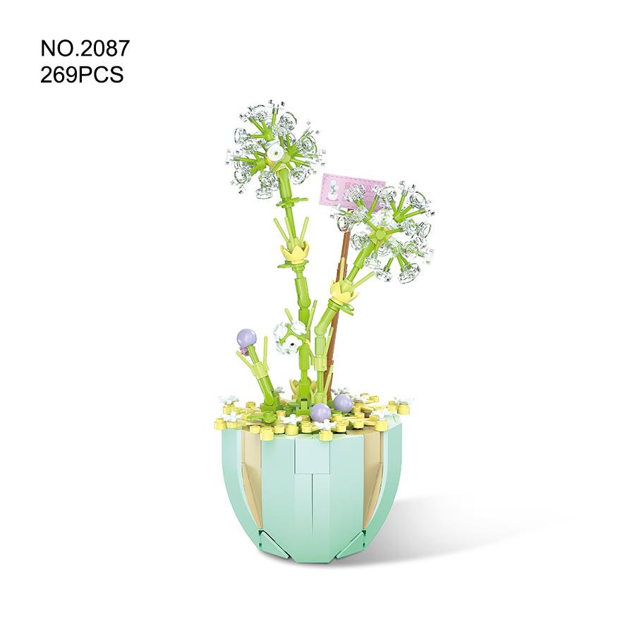 Plastic Bouquet Potted Plants Building Blocks Flowers Bricks DIY Educational Toys Valentine's Day and Mother's Day Gifts