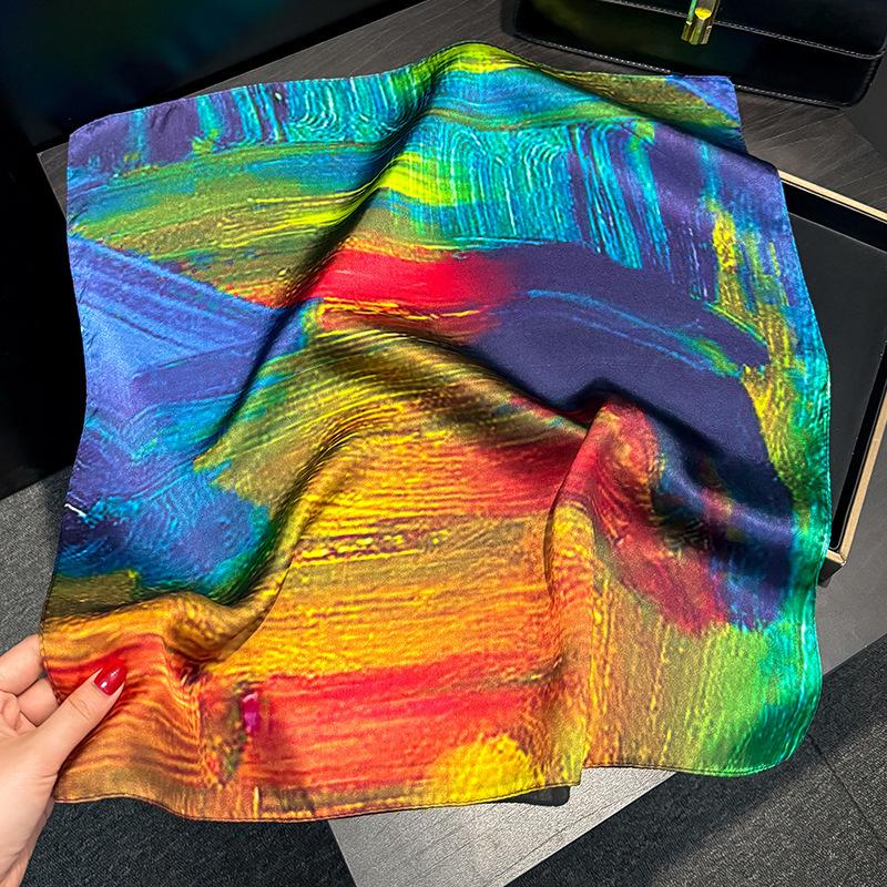 100% Natural Silk Scarf Women Luxury High Quality Headband Square Foulard Female Neckerchief Shawl Wraps Hijab Bandana Scarves