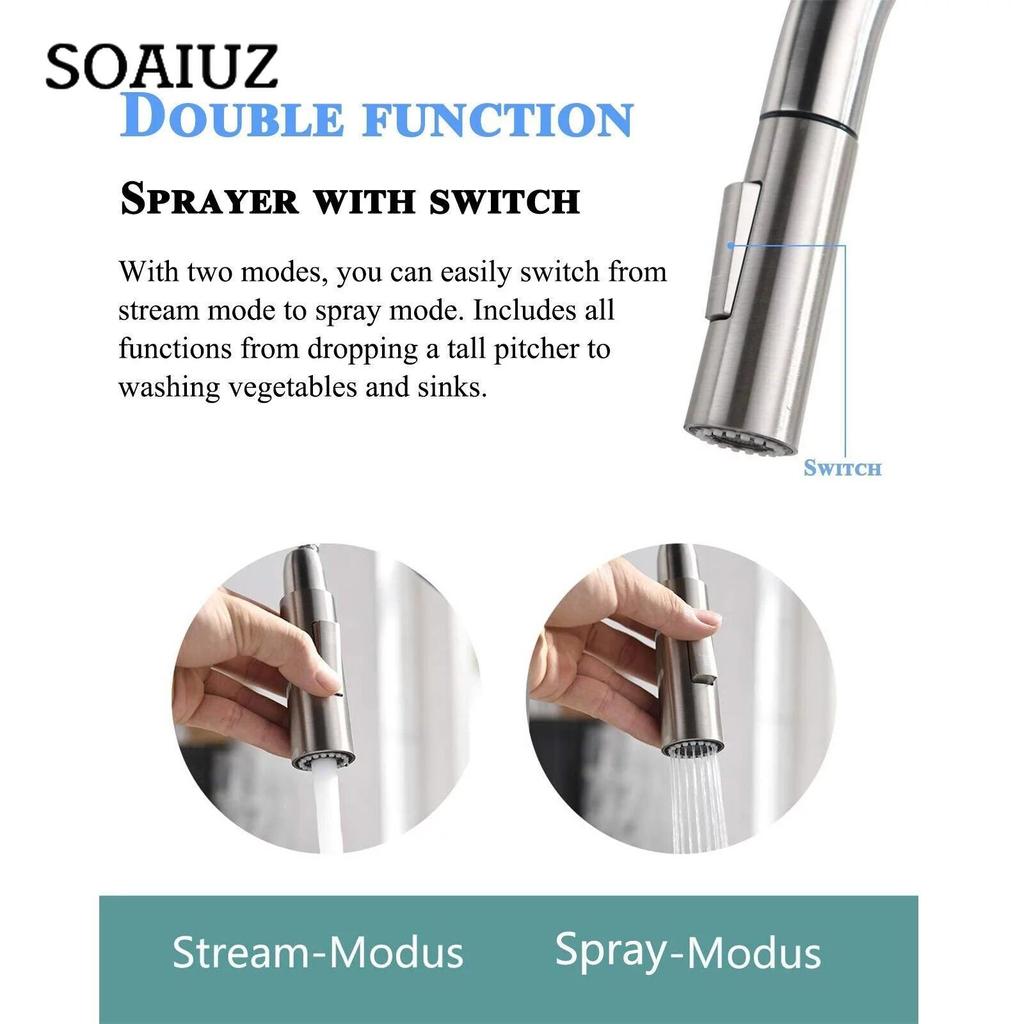 Ausziehbarer Einhebel-Küchenarmatur mit passendem Einlassschlauch, Einhebelmischer