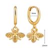 925 Silver Needle Square Pendant Hoop Earrings Vintage Gold Earrings For Women Shell Pendant Earring Fashion Jewelry Accessories