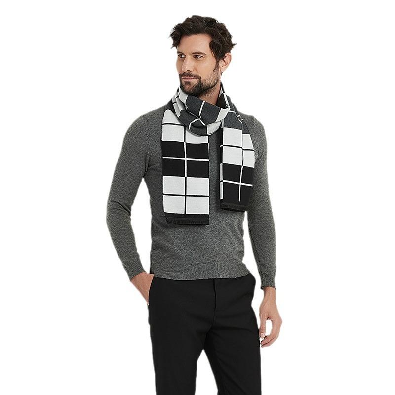 2019 Winter New Model, Imitation Cashmere Men's Scarf, Long Jacquard Horse Brand Double-sided Warm and Cold-proof