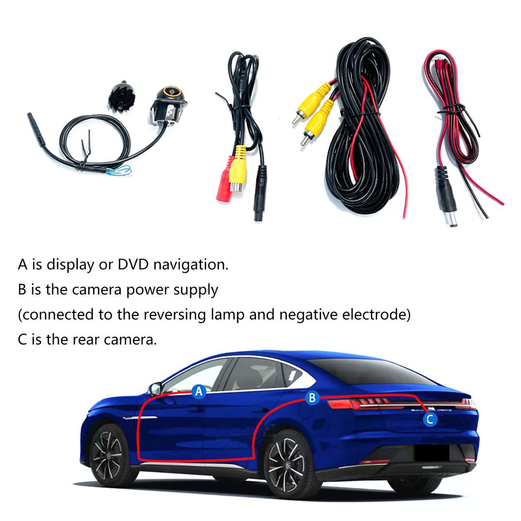 Car Backup Camera Rear View Camera 1080P Clear Interference Resistant 170 Degree Wide Angle Reversing Camera