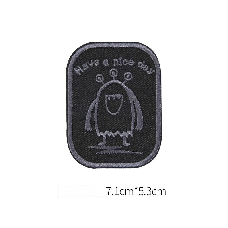 

Самоклеящаяся нашивка для одежды, бесшовная, для мужских и женских пуховиков с дырками и бесшовная ремонтная вышивка, высококачественная бесшовная тканевая наклейка happy monsters