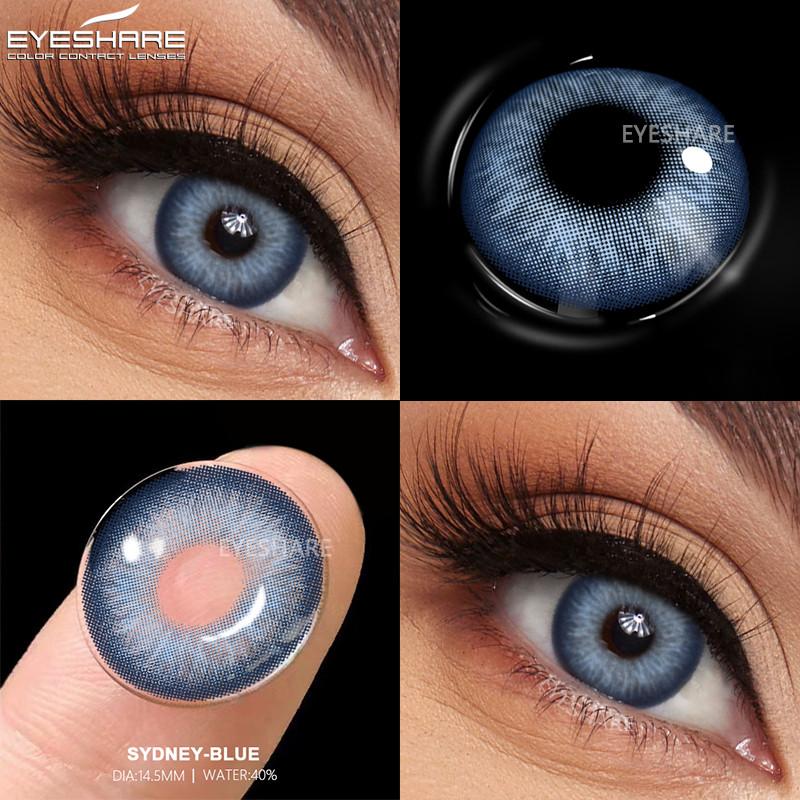 EYESHARE 1 Pair Fashion Eye Contacts Green Colored Pupils for Eyes Natural Blue Color Lenses High Quality Cosmetics Lens