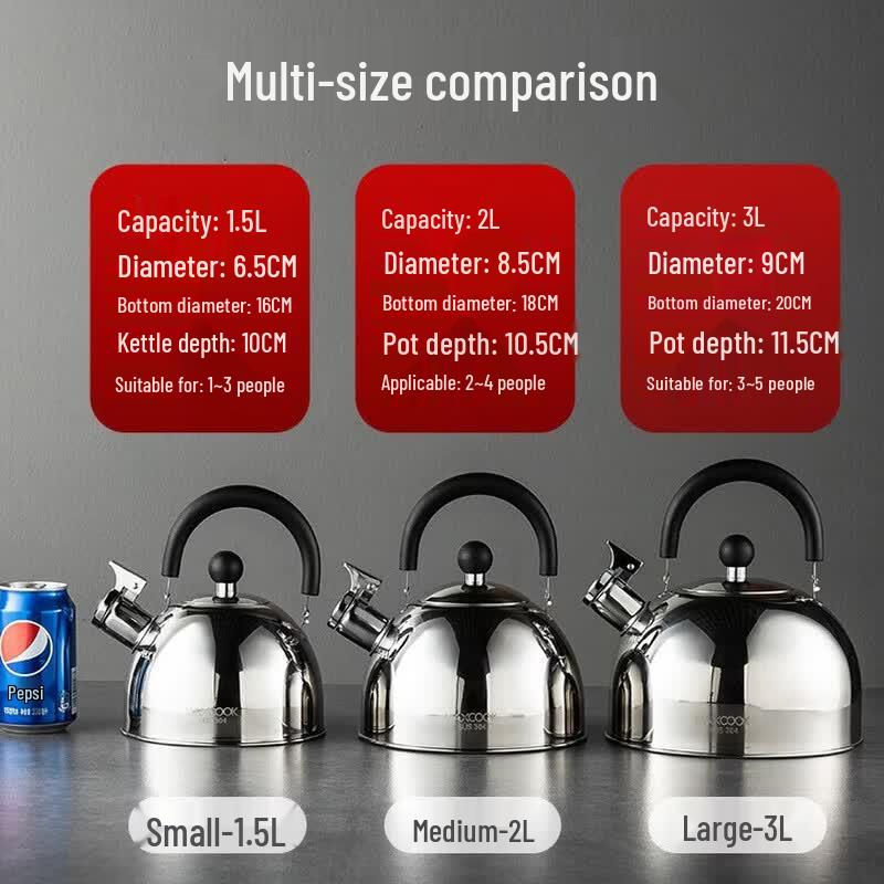 Meichu 3.0L 304 Stainless Steel Whistling Kettle