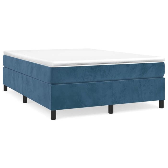 Cadre de lit avec matelas - Maison Exclusive - Velours bleu foncé - 140x200cm - Relaxation maximale