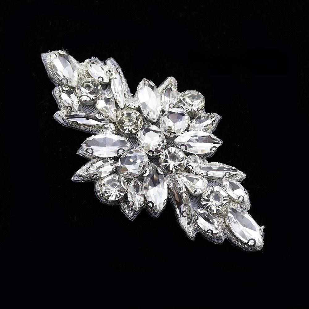 Glitter Rhinestone Applique Sequined Multi-functional Flower Patch Flatback DIY Clothes Decoration Iron On Applique