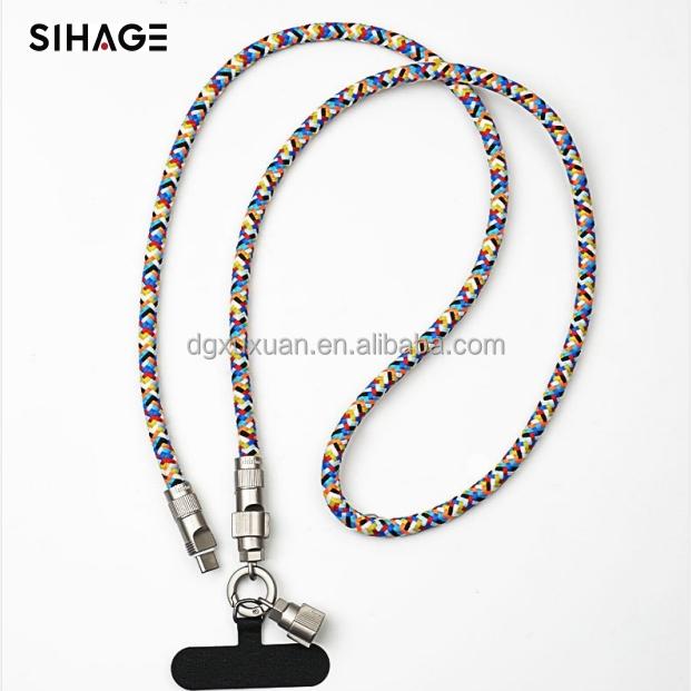Lanyard Nylon Braided USB a to Type C Data Transfer Cable PD 60W USB Cable Type-c Charging Cables for iphone 0.3 m