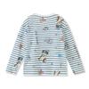 ASK JUNIOR Girls' Striped Long-Sleeve T-Shirt with Fun Print