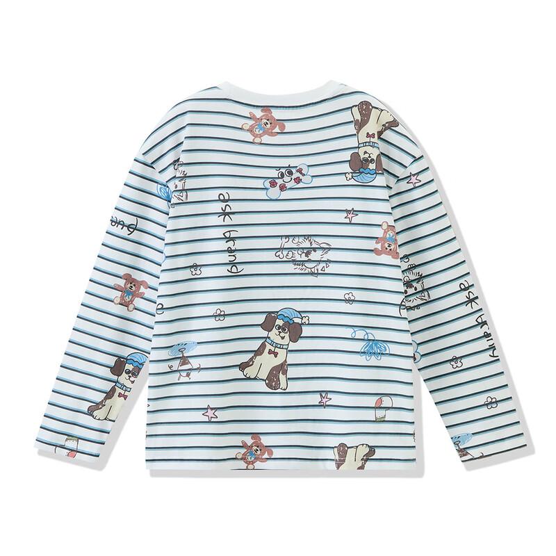 ASK JUNIOR Girls' Striped Long-Sleeve T-Shirt with Fun Print