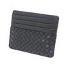 Inden Card Case Slim Thin Deer Leather Black X Black Lacquer Ajroami Pattern 2530-01-158 8 Card Pockets 1 Pocket Made In Japan