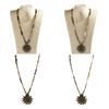 Vintage Bohemian Style Necklace Featuring 8mm Natural Stone and Glass Beads Unique Sun Pendant Neckchain for Women
