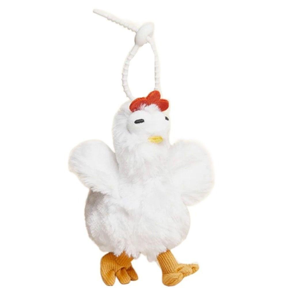 Cartoon Hens Key Ring Simulation Egg-laying Animal Key Holder Plush Chicken Keychain  Gift