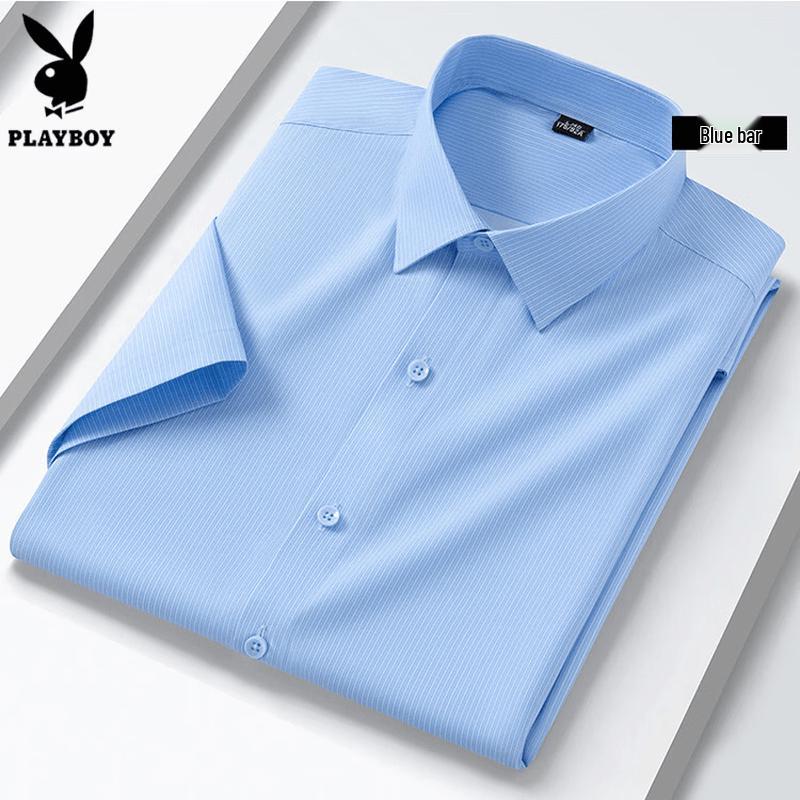 

PLAYBOY Men s Summer Thin Breathable Business Casual Short Sleeve Shirt 39