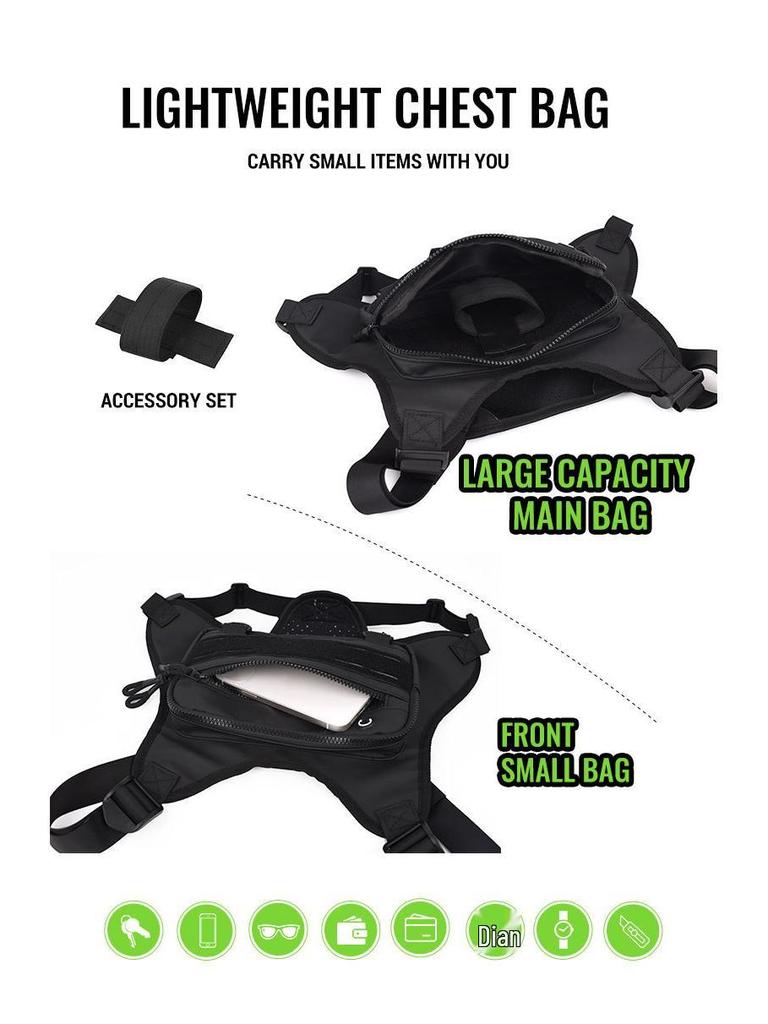 Men's Casual Cycling & Hiking Chest Bag - Functional Vest Bag for Running & Fitness