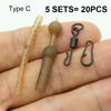 20PCS Helicopter Rig Components Kits Chod Beads Swivels Sleeves Zig Rig Ronnie Hair Rig Carp Feeder Tackle Accessories