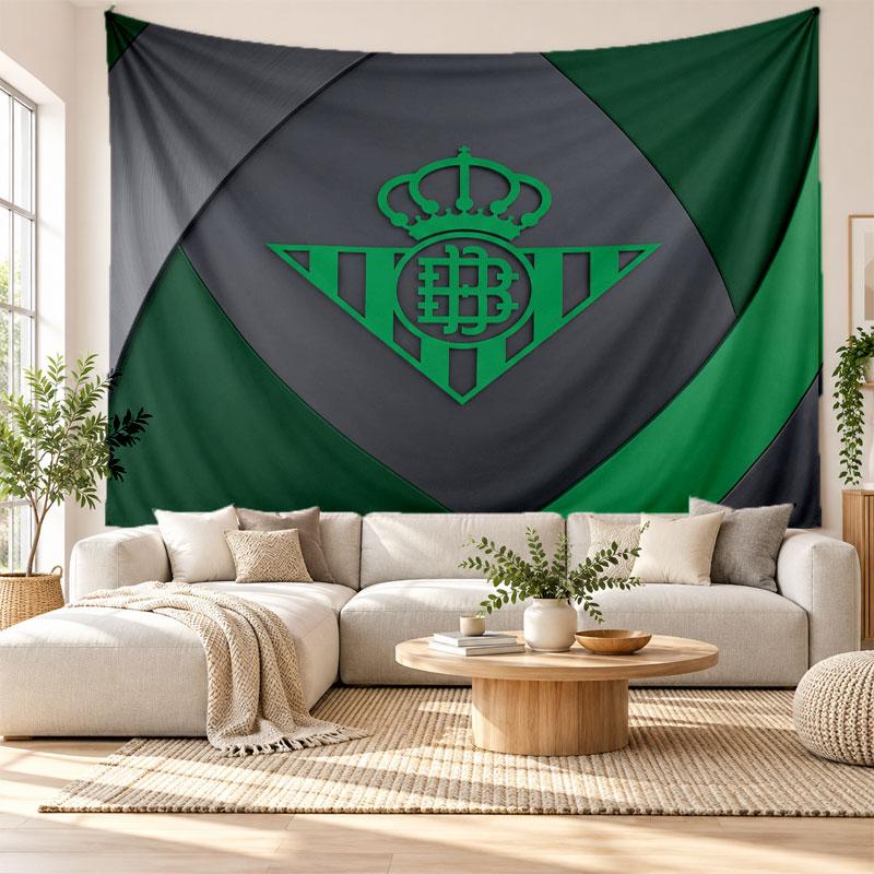 Real Betis Football Wall Tapestry, Soft Fabric Wall Hanging, Decorative Backdrop For Bedroom Home Wall Art