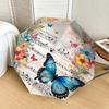 Floral Symphony Music Notes Butterfly Flowers Automatic Folding Umbrella - Portable 3-Fold Design with 8-Bone Iron Frame, Perfect for Festiv