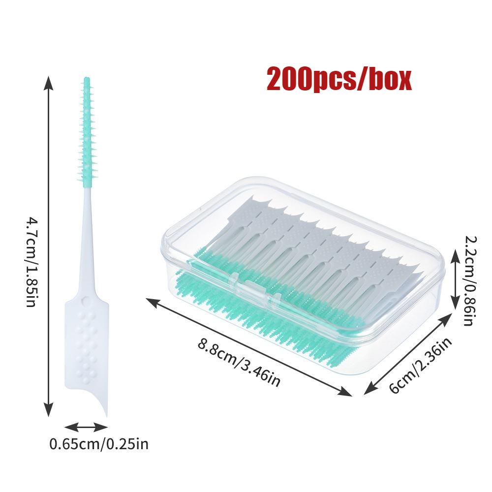 100-200Pcs/box Soft Rubber Teeth Cleaning Tools Interdental Brush Dental Toothpicks Between Teeth Toothbrush Oral Hygiene Care