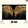 2D Golden Dripping Angel Wings Backdrop Studio Decor Banner