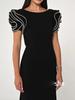 2025 European & American Designer Rhinestone Ruffle Sleeve Backless Floor-Length Gown