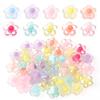 50pcs Flower Acrylic Beads Matte Transparent Mix Color Plum Blossom Charm Bead for DIY Bracelet Phone Chain Jewelry Accessories