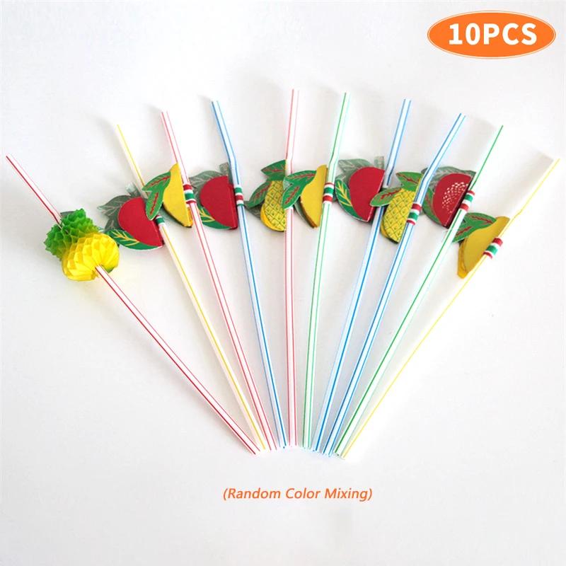 

50/24/10Pcs Umbrella Cocktail Drinking Disposable Straw Retro Hawaii Party Juice Parasols Straw for Bar Summer Home Bar Decor 1 Set