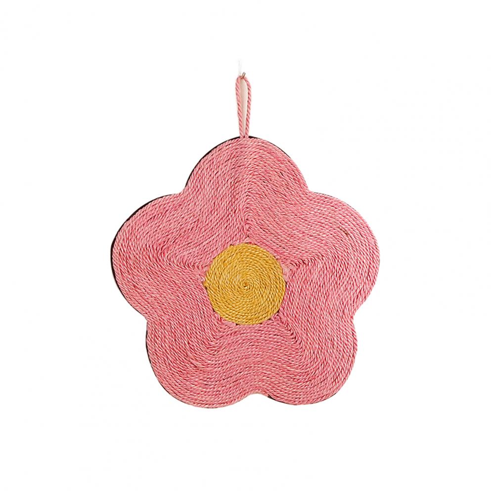 Hanging Claw Grinder Easy to Clean Cat Scratching Pad Natural Sisal Cat Scratcher Mat for Indoor Cats Flower Orange Shape Claw