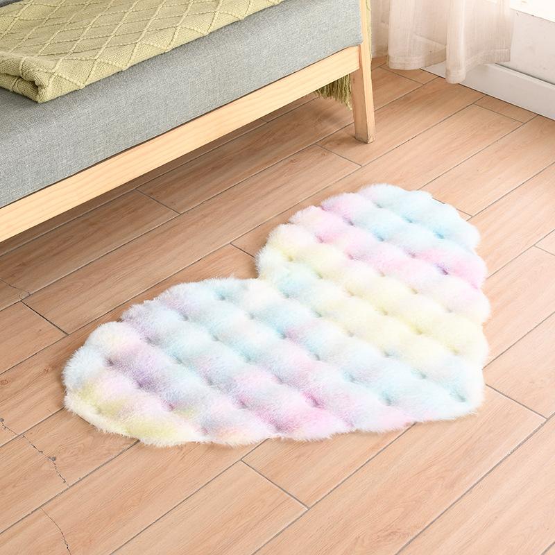 Carpet Soft Plush Bedroom Heart Bedside Mat Rug Sofa Cushion Indoor Rugs Seat Cushion Carpet for Living Room Dropship