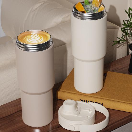 Insulated Vacuum Flask Travel Bottle with Straw Large Capacity BPA Free Food