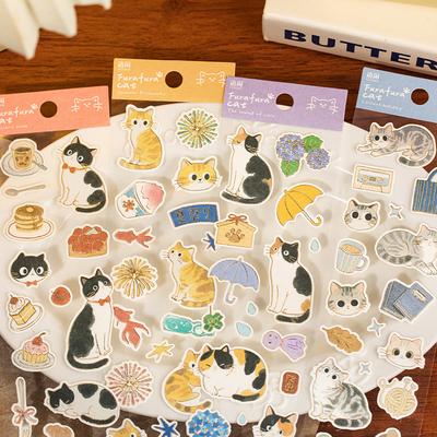 Süßes und Niedliches Katzenmuster Handgemachtes Konto Foto Rahmen DIY Dekoration Collage Heißpräge Aufkleber