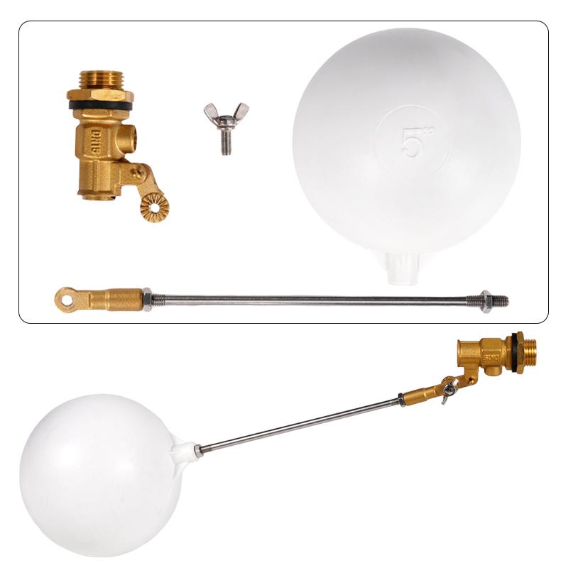 2pcs DN15 Large Copper Valve White Float Ball Water Float Valve For Pond Float Valve Shutoff Auto Fill For Livestock Tanks
