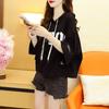 Summer Letter Printing Hoodies Women Round Neck Short Sleeve Drawstring Short Pullovers Ladies Korean Style Casual Top