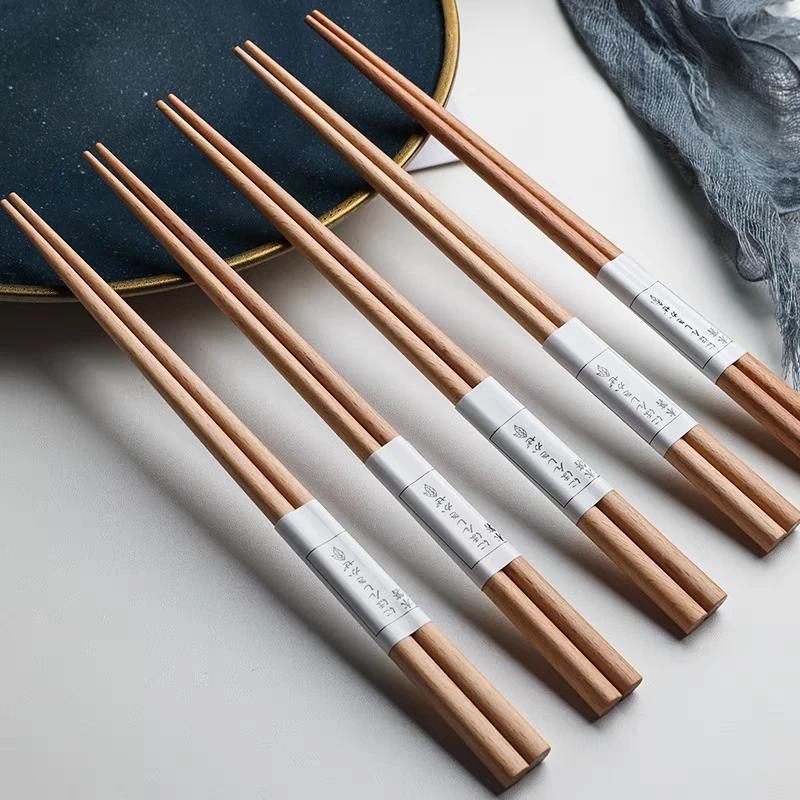 5 párů dřevěných hůlek Japonské čínské hůlky Sushi hůlky Dřevěná sada hůlek Opakovaně použitelné hůlky na jídlo pro restauraci