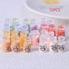 10Pcs Cute Simulation Transparent Milk Bottle Dollhouse Toys Miniature Ornaments Home Decoration Girly Resin Accessory Kids Gift